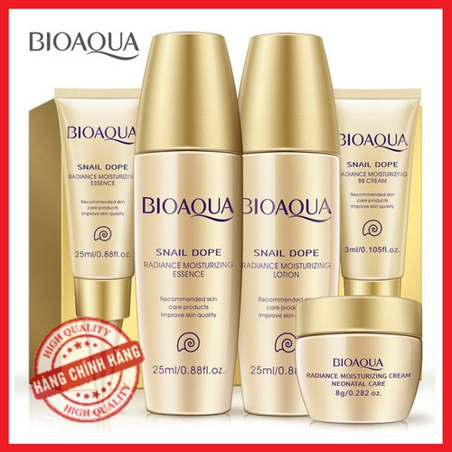 Bộ chăm sóc da/ Kit chăm óc da/ Mỹ phẩm chăm sóc da/ Bộ sản phẩm dưỡng da 5 món Snail Dope Bioaqua