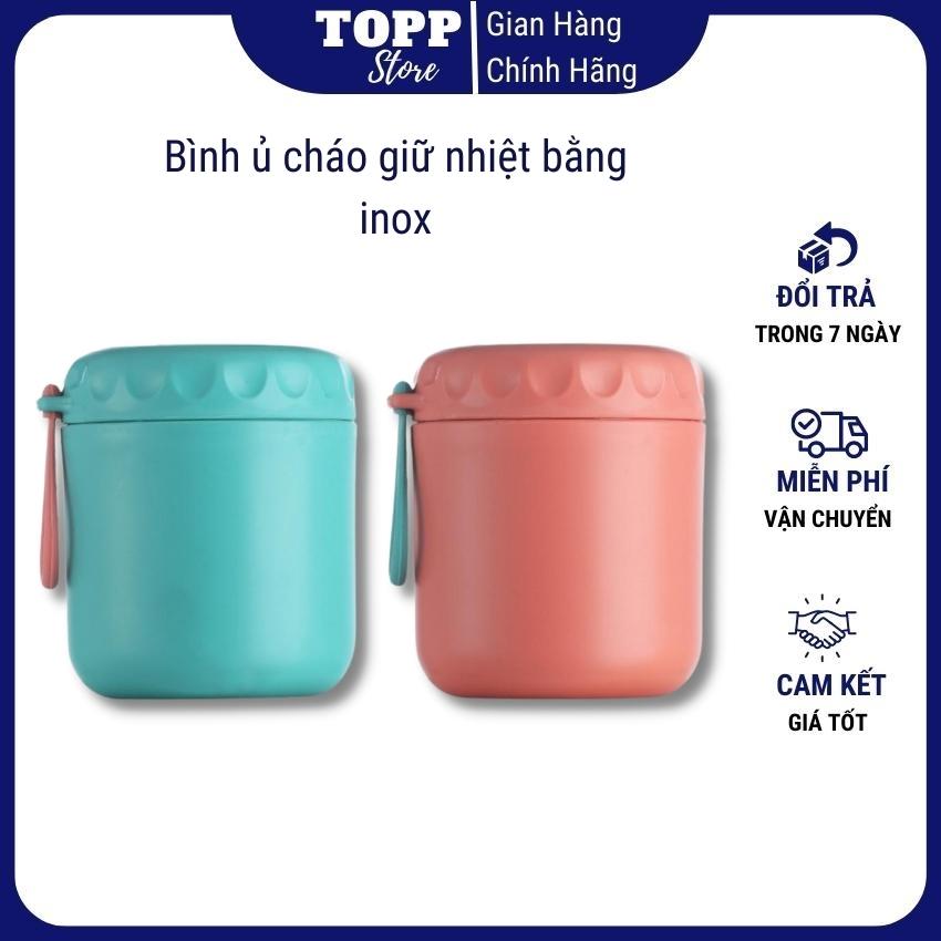 Bình ủ cháo cho bé, bình ủ cháo siêu tiện lợi, cốc ủ cháo giữ nhiệt 2 lớp cho bé, cốc đựng canh lõi inox giữ nhiệt