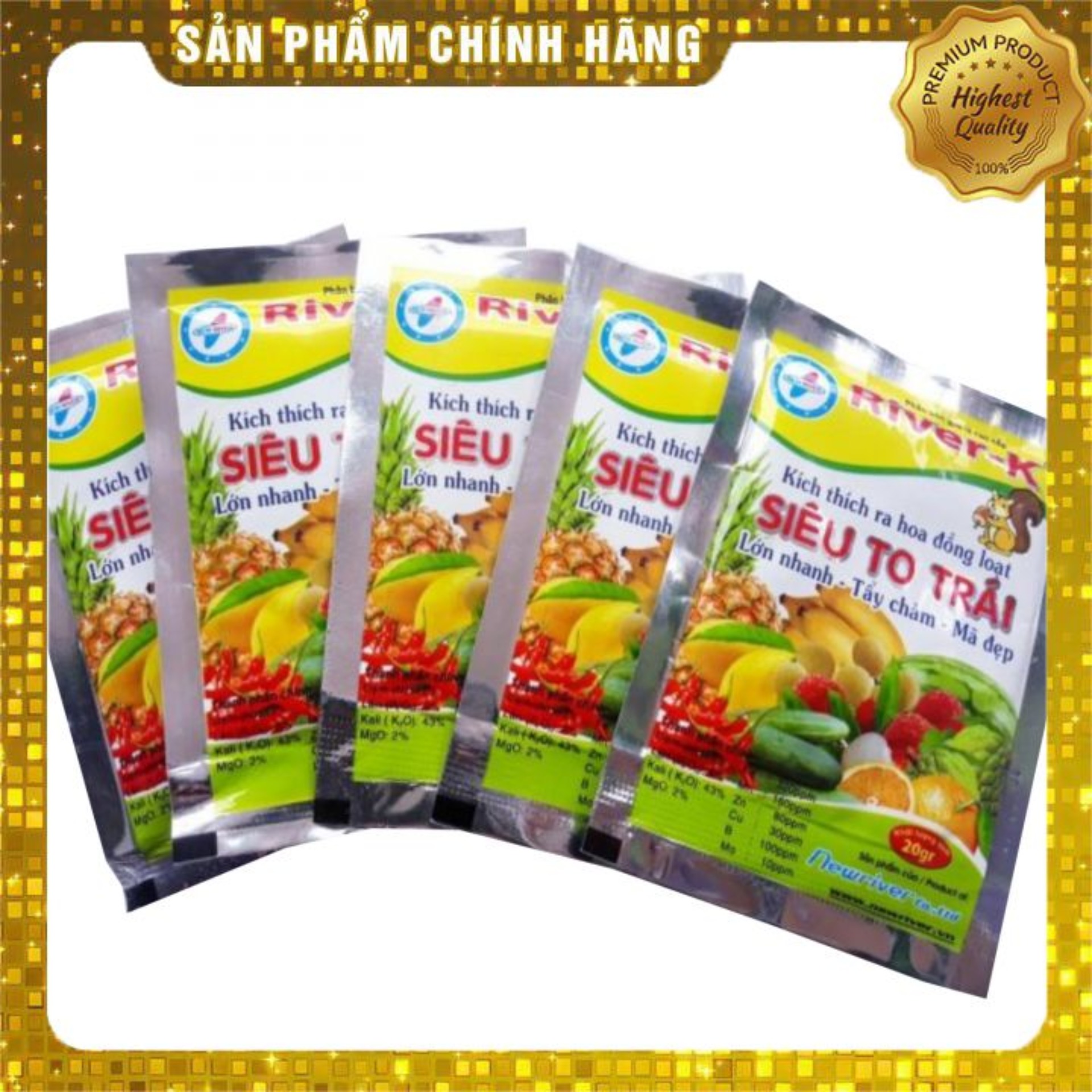 Combo 10 gói RIVER-K (20g) kích thích ra hoa đồng loạt, siêu to trái, lớn nhanh, tẩy chàm, mã đẹp