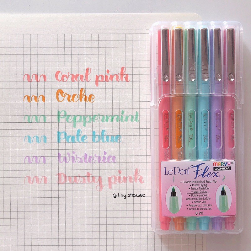 Set 6 bút brush calligraphy MARVY LePen Flex