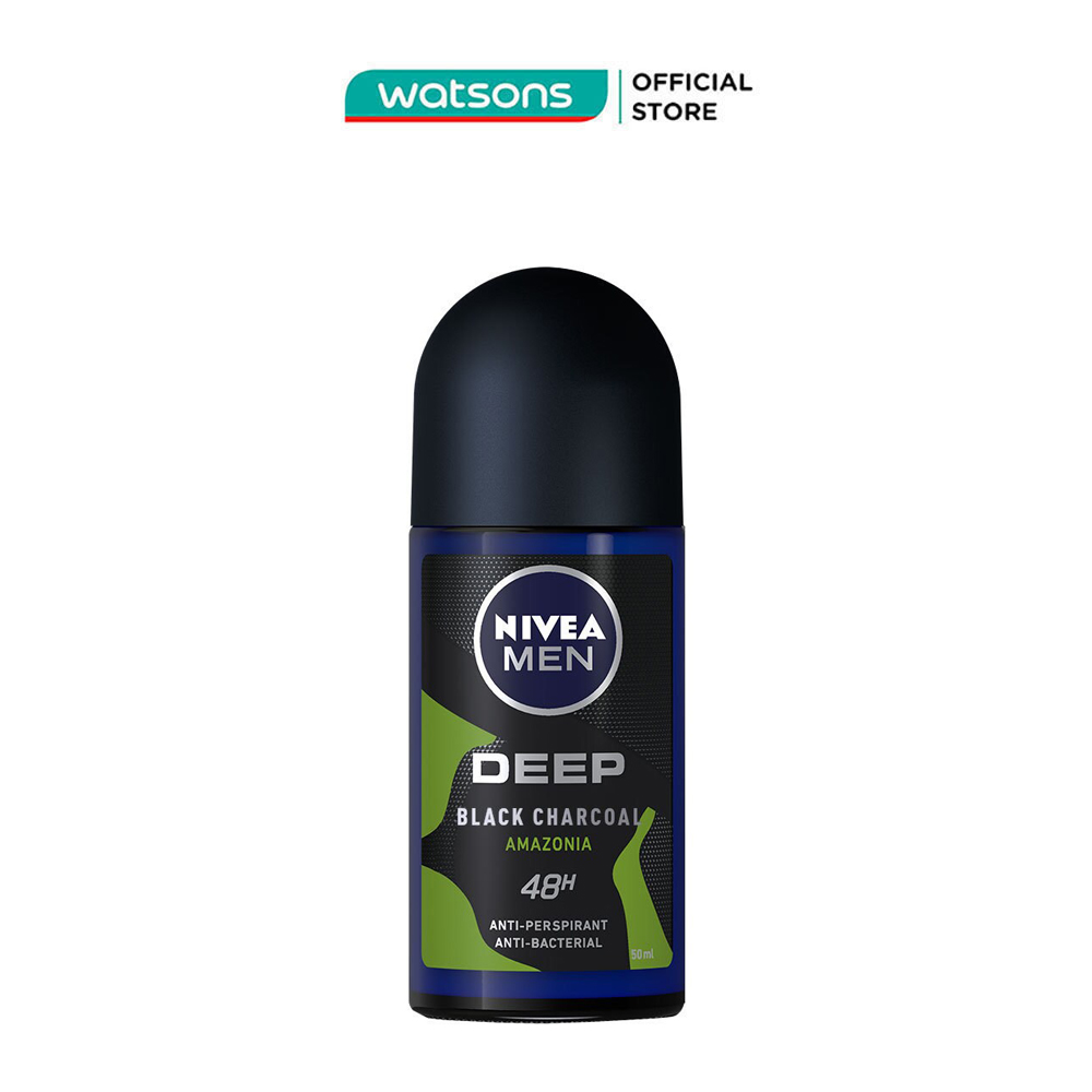 Lăn Ngăn Mùi Nivea Men Hương Rừng và Gỗ Đàn Hương Deep Black Charcoal Amazonia 50ml