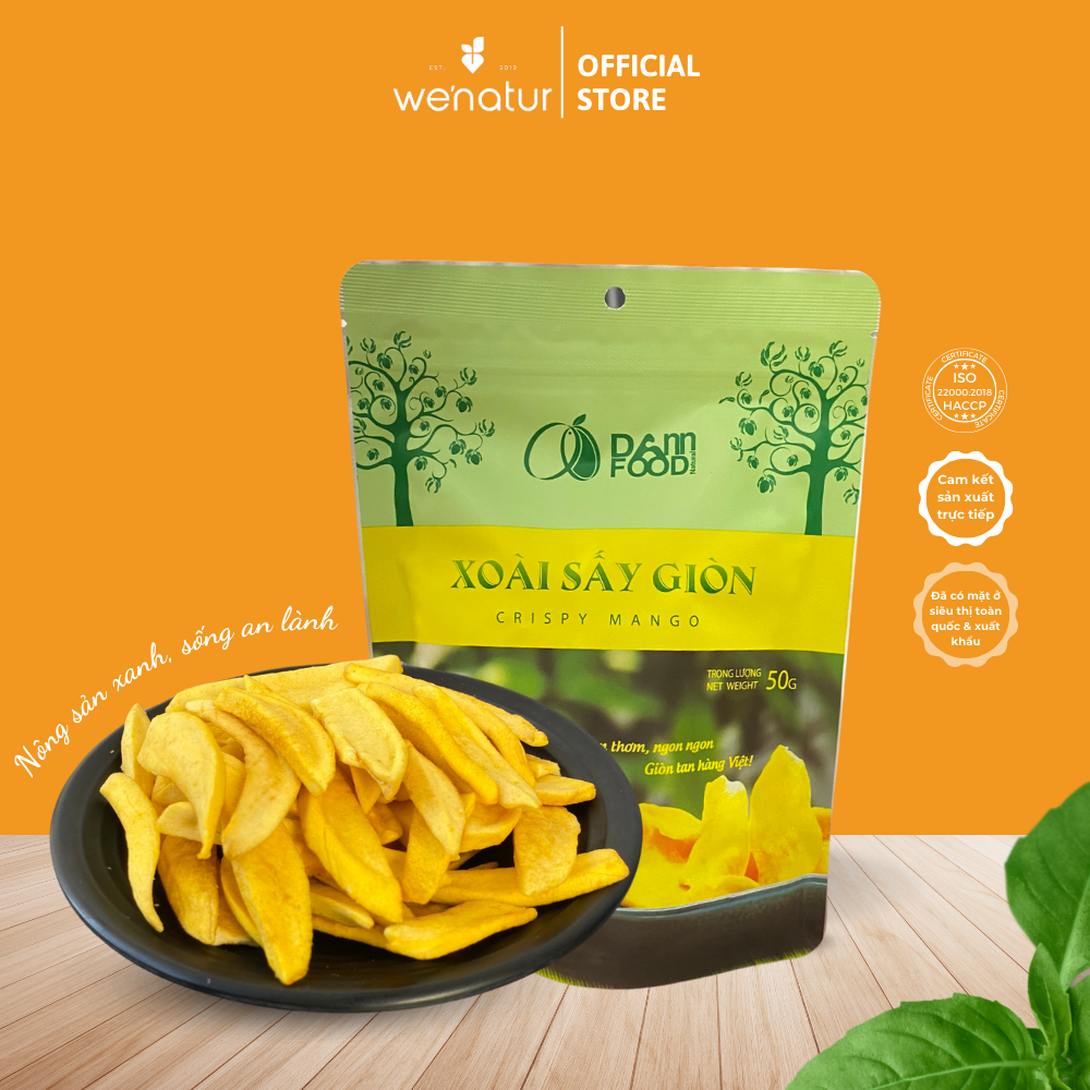 Xoài sấy giòn không đường 50g dann food