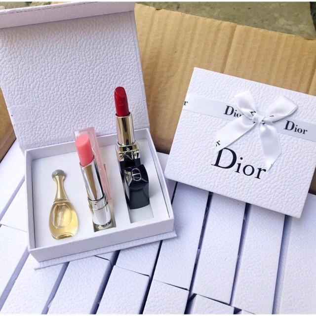 [HCM]Set trang điểm 3 món Bộ trang điểm kèm hộp Bộ quà tặng sang trọng ( son thỏi + son dưỡng + nước hoa )