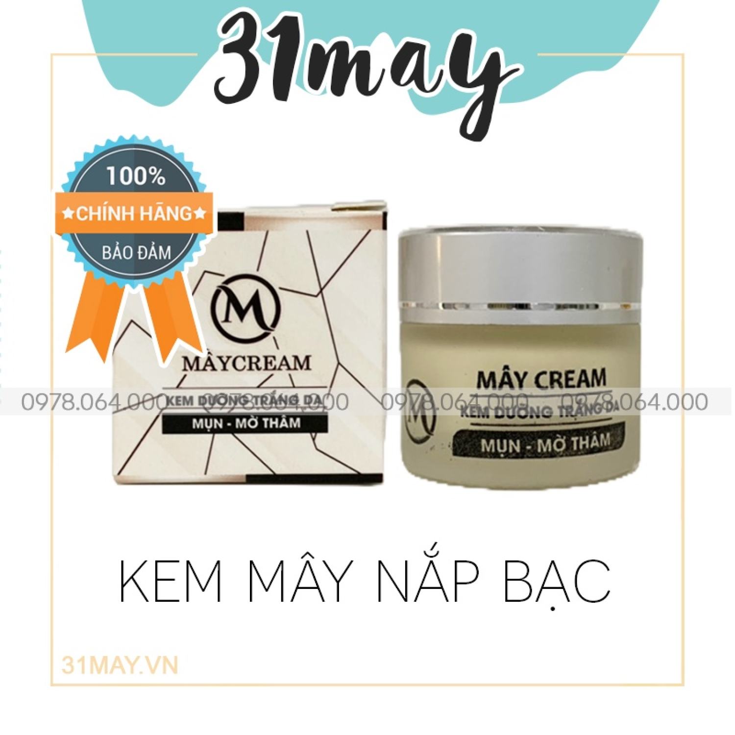 Kem face thanh mây cream nắp bạc dưỡng trắng da giảm mụn mờ thâm chính hãng