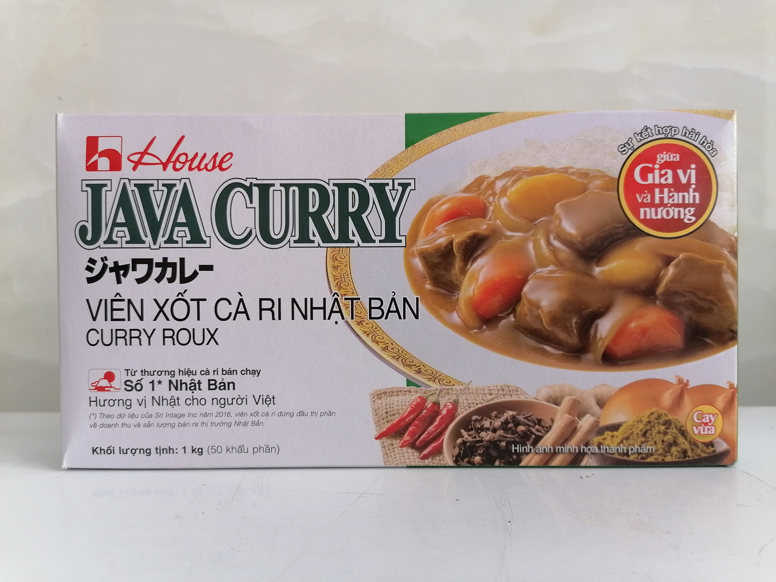 [HỘP LỚN 1 Kg] VIÊN XỐT CÀ RI (CAY VỪA) KIỂU Nhật Bản [VN] HOUSE FOODS Java Curry Roux (hty-hk)