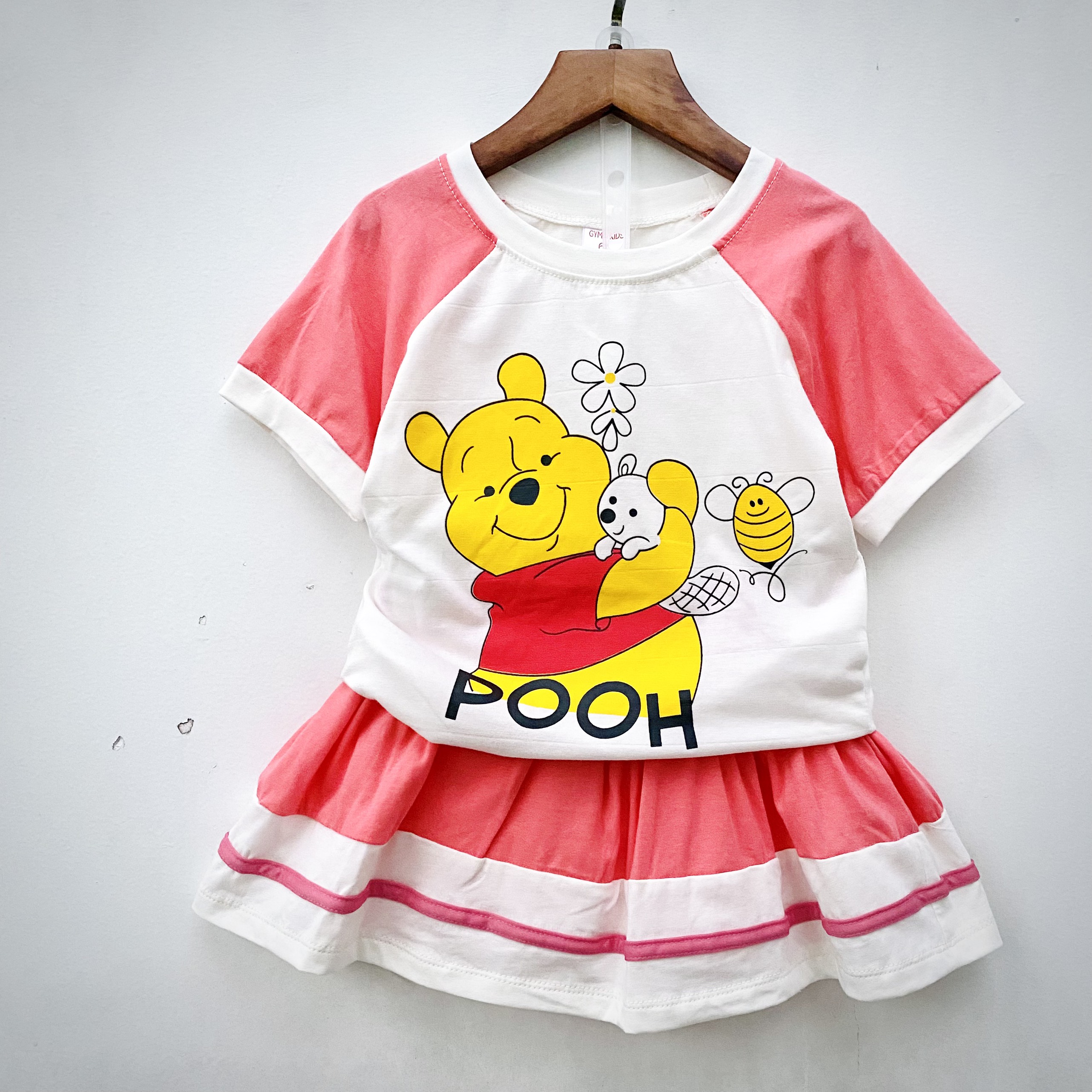 Set, Bộ váy bé gái chất cotton mặc mát [10 22kg] áo thun ngắn tay + chân váy quần đáng yêu Jennie kids J552 - 4