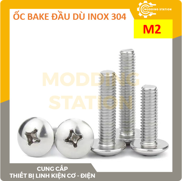 Ốc bake đầu dù inox 304 size m2x3mm, m2x4mm, m2x5mm, m2x6mm, m2x8mm, m2x10mm, m2x12mm