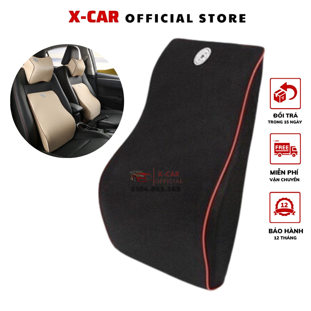 Gối tựa Lưng xe ô tô, cao su non cao cấp Vỏ gối được làm bằng vải với 100% cotton