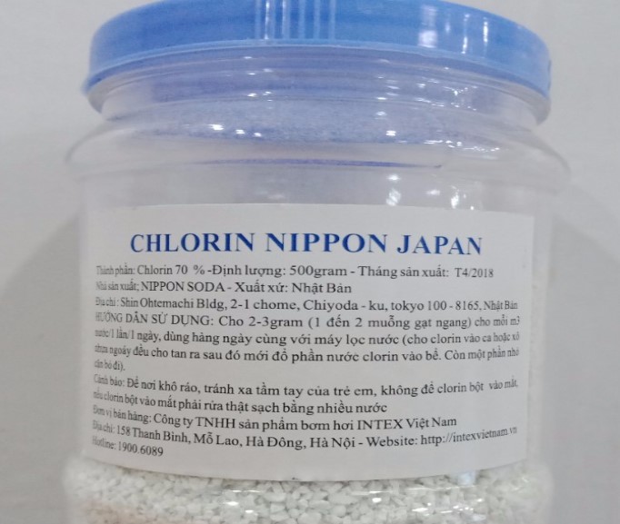 Hộp Clorin Nhật loại 500 gram dùng trong bể bơi CL500