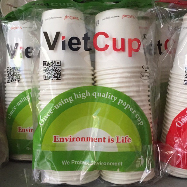 50 cốc giấy vietcup 6oz không nắp