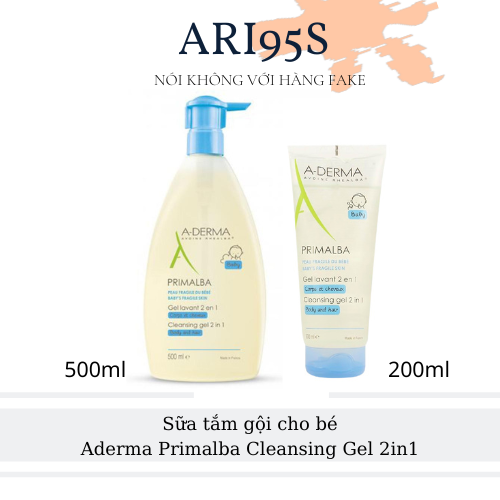 Sữa tắm gội cho bé dang gel aderma primalba cleansing gel 2in1