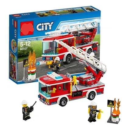 Bộ Lắp ráp mô hình fire recues xe thang cứu hỏa chuyên dụng