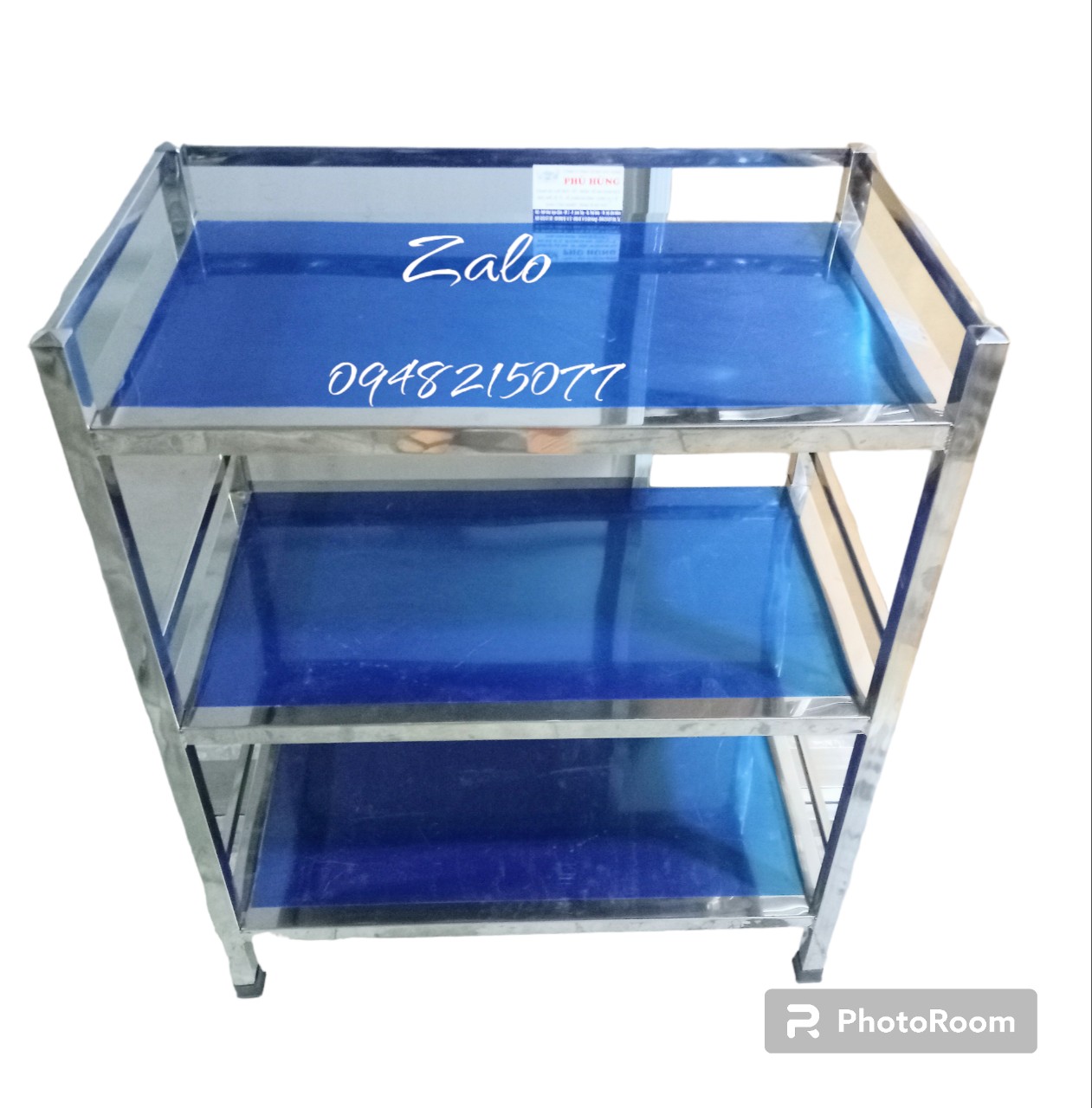Kệ inox 3 tầng mặt phẳng