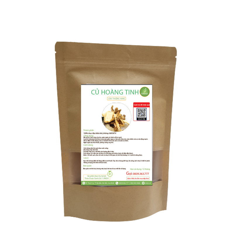 Củ hoàng tinh khô thượng hạng JINDO 1kg