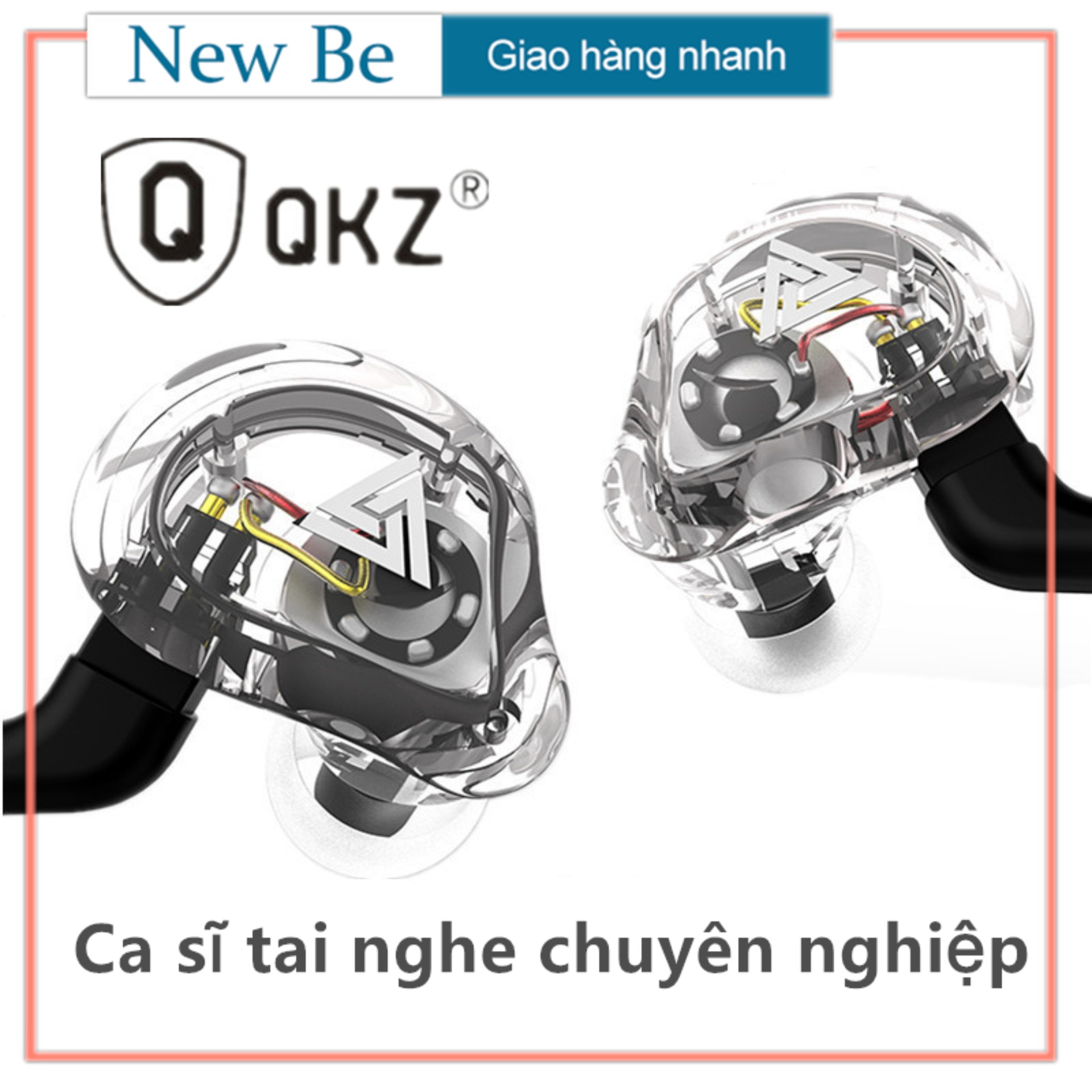 【New Be】Tai nghe QKZ VK1 Loa siêu trầm Tai nghe nhét trong tai Tai nghe siêu thanh thể thao Tai nghe khử tiếng ồn với Micro HD cho Tai nghe Ios / Android Ca sĩ Phong cách cao cấp