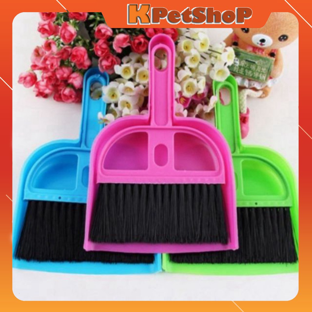 Bộ chổi ki vệ sinh chuồng lồng cho Hamster, Nhím, Thỏ, Bọ, Sóc Bông, Sóc Bay,... - Lông cọ cứng