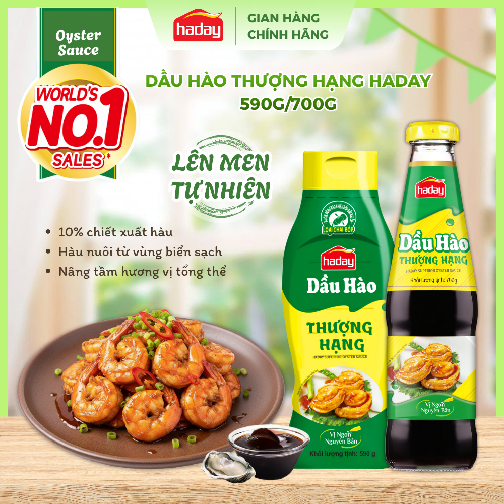  Dầu hào thượng hạng Haday chai 700g 590g nấu món xào ướp thịt nướng BBQ 