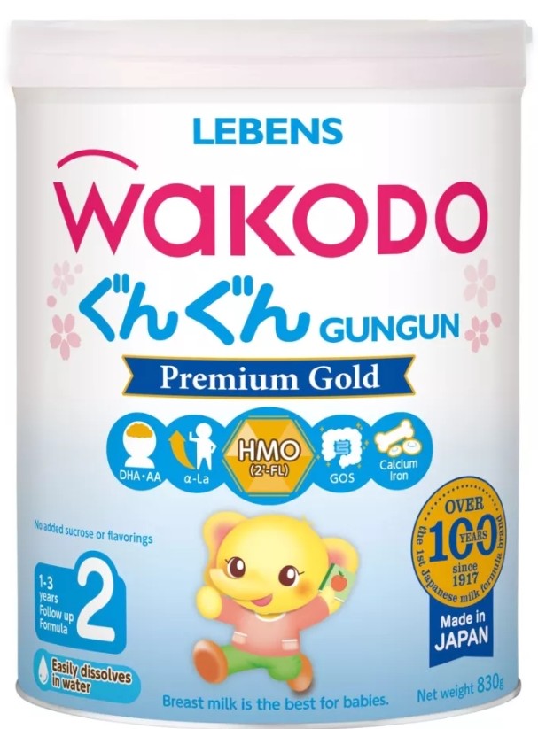 Sữa bột wakodo gugun 2 830g - mẫu mới - date 2025 - cam kết chính hãng