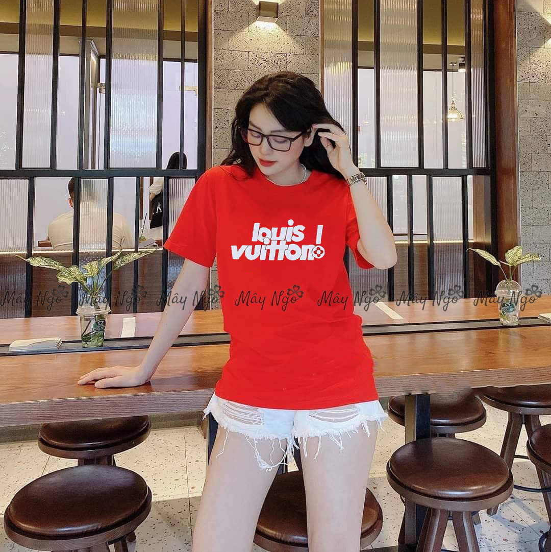 Áo thun thái in chữ form rộng 40-63kg thun mịn mát