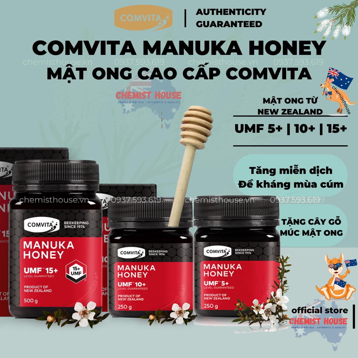 MẬT ONG MANUKA COMVITA ÚC NEW ZEALAND HONEY