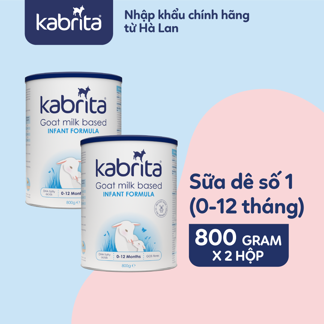 DATE T2.2024 Combo 2 lon sữa dê Kabrita số 1 cho trẻ từ 0-12 tháng