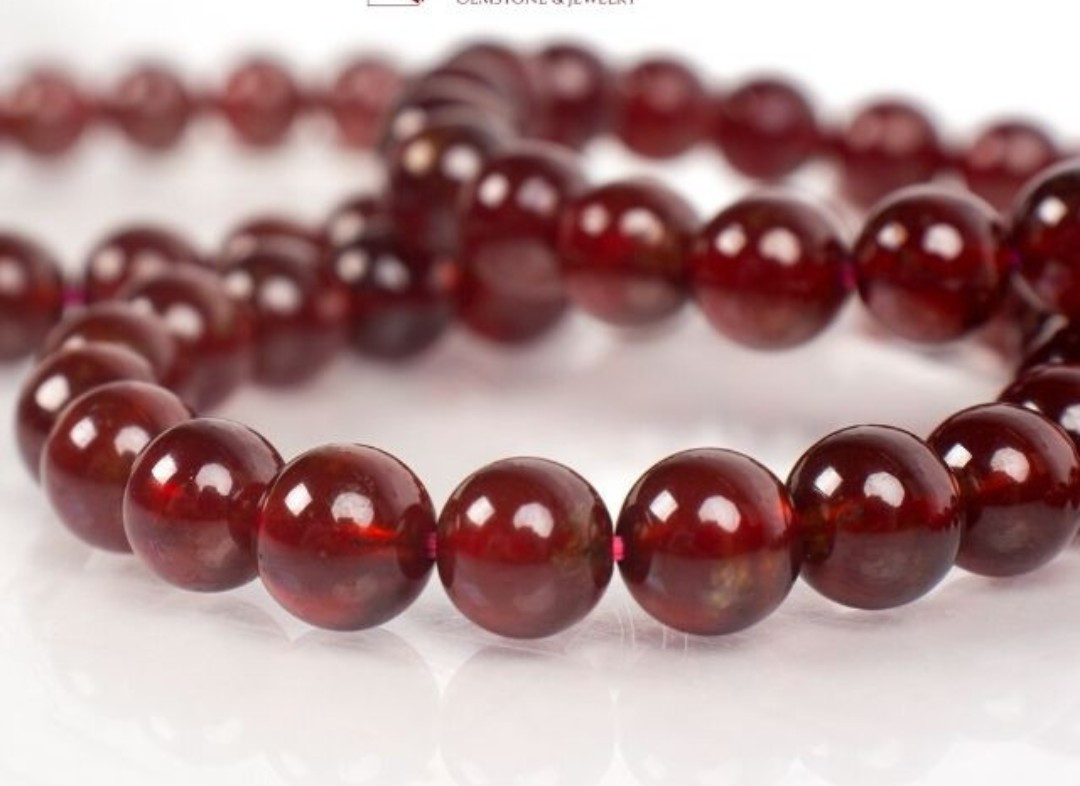 [HCM]Vòng tay đá Garnet (Ngọc hồng lựu) thiên nhiên tuyệt đẹp, hạt 7 li, đã kiêm định IGG, ảnh thực tế  - xưởng buôn đá phong thủy Huỳnh Đào