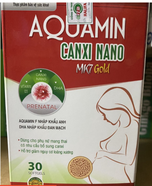 (Giá tốt,hiệu quả) Canxi cho bà bầu Aquamin Canxi nano mk7 - Canxi chiết xuất tảo biển Aquamin F nano-Hộp 30v ( Màu đỏ )