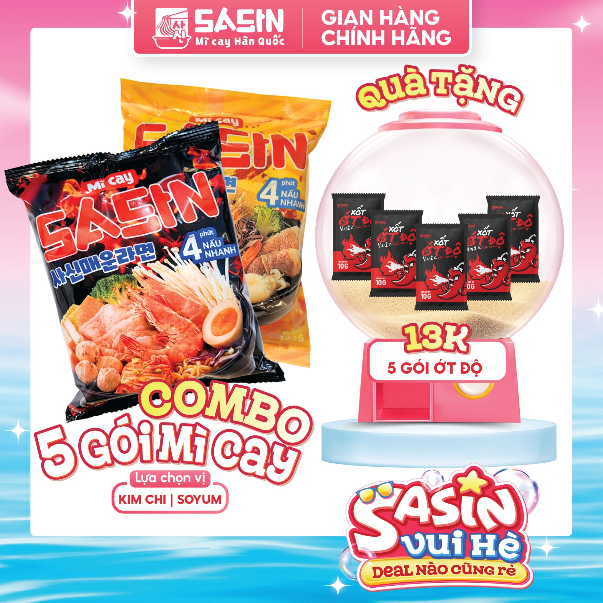 Mì Cay Sasin (Combo 5 gói) (Chọn vị)