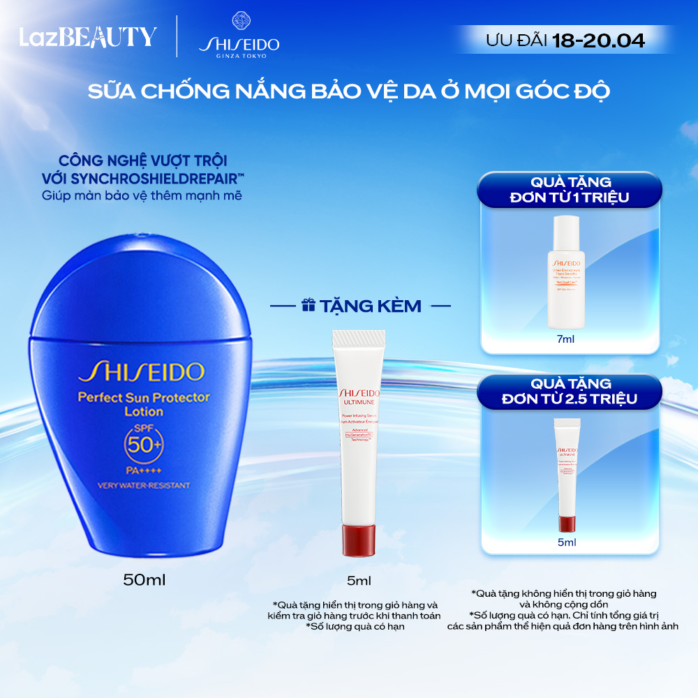 Sữa chống nắng dưỡng da Shiseido GSC Perfect Sun Protector Lotion SPF50+ 50ml