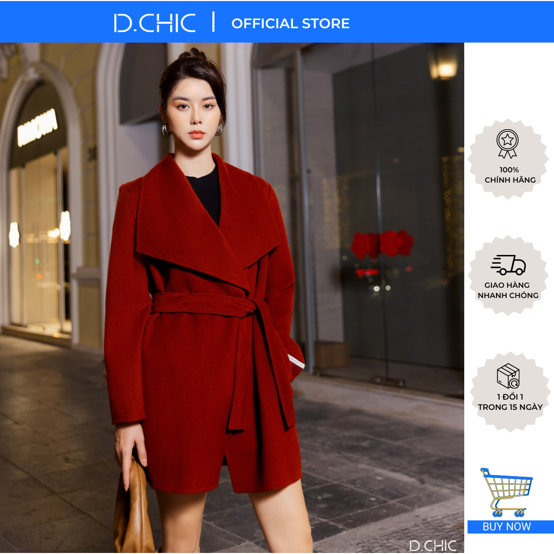 Măng tô khâu tay cổ cánh nhạn eo thắt đai by d.chic ms: 980185