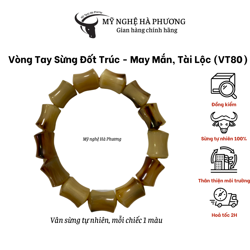 Vòng tay sừng đốt trúc mang lại may mắn và tài lộc