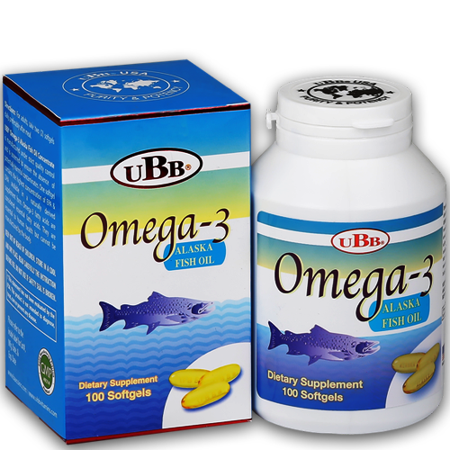 UBB Omega-3 hỗ trợ giảm mỡ máu, phát triển não bộ Chai 100 viên