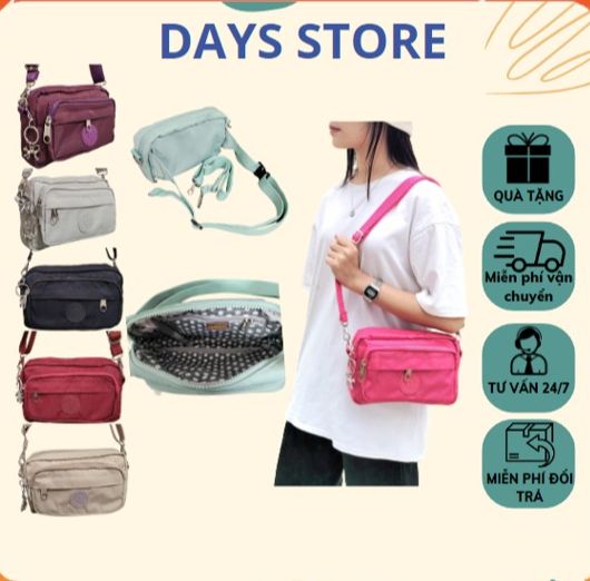 Túi nữ cao cấp kipling mã kl2007, chất liệu vải dù, túi có thể đeo chéo, đeo ngực, đeo hông, kt túi 23x14x 6cm