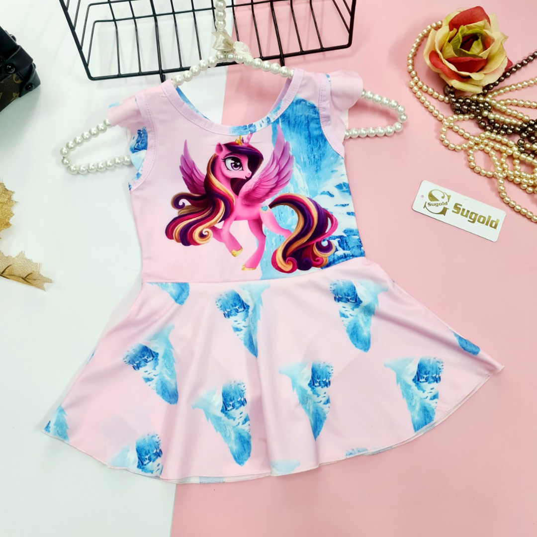 Đồ bơi liền dạng váy đầm công chúa elsa frozen bé gái