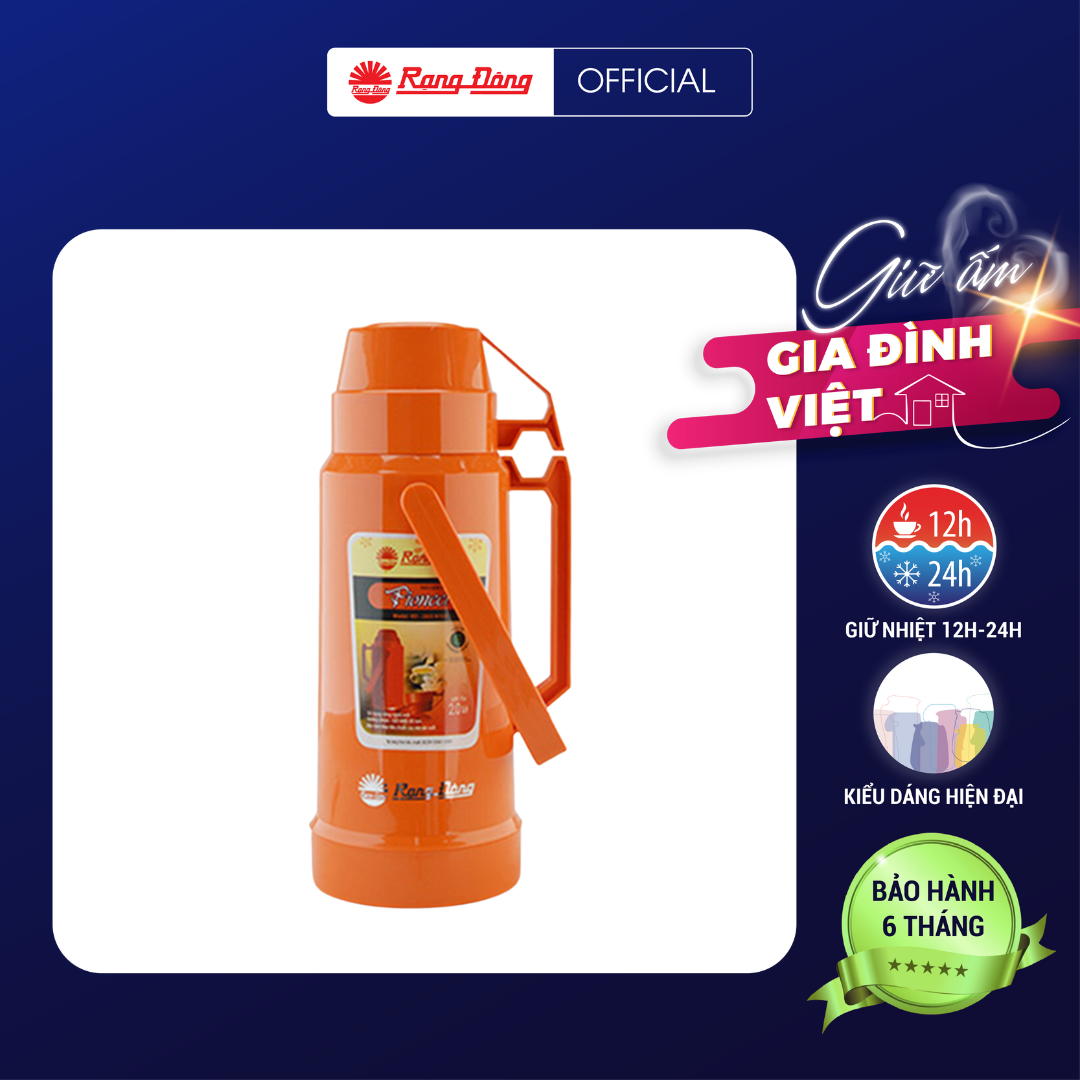 Phích Đựng Nước 2 Lít RD 2035 N10.E Chính hãng Rạng Đông Khả năng giữ nhiệt lâu Ruột thủy tinh chất lượng cao Thiết kế tinh tế sang trọng