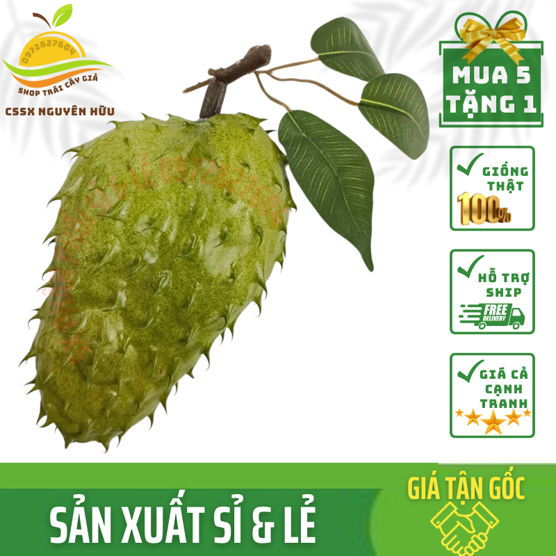 Trái Giả - Mãng Cầu Gai Lớn 10*23 cm Mô Hình Việt Nam Công Nghệ Thái Lan