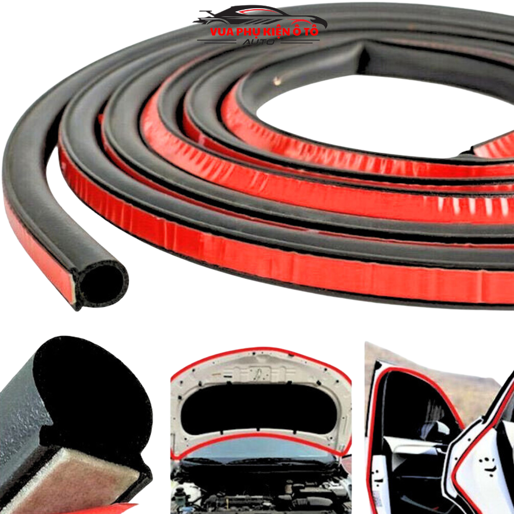 gioăng D chống ồn, doăng cao su giảm tiếng ồn dán viền cánh cửa nắp ca pô cốp sau xe ô tô