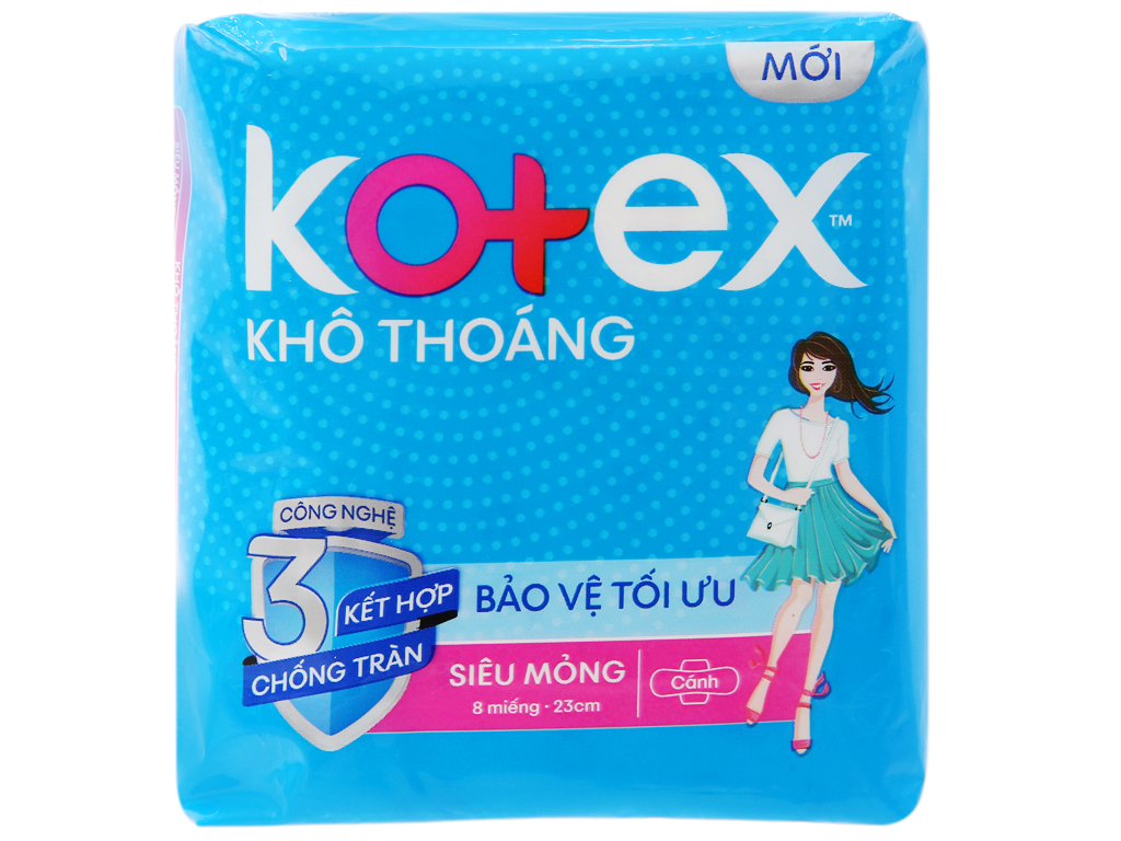 combo 3 gói BVS kotex siêu mỏng chống tràn 23cm