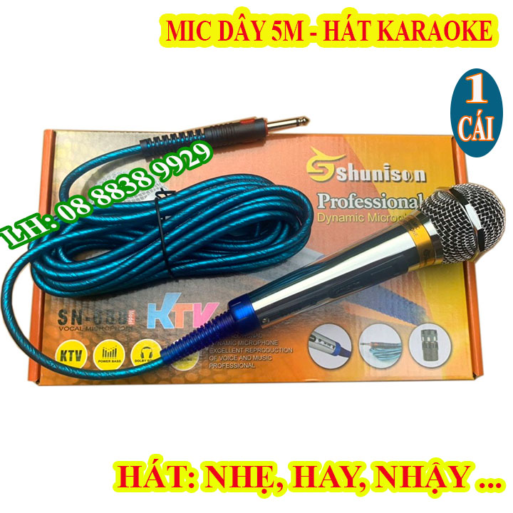 Míc hát có dây sn-688 ktv - hút âm tốt hát nhẹ - hàng chính hãng - giá 1 chiếc