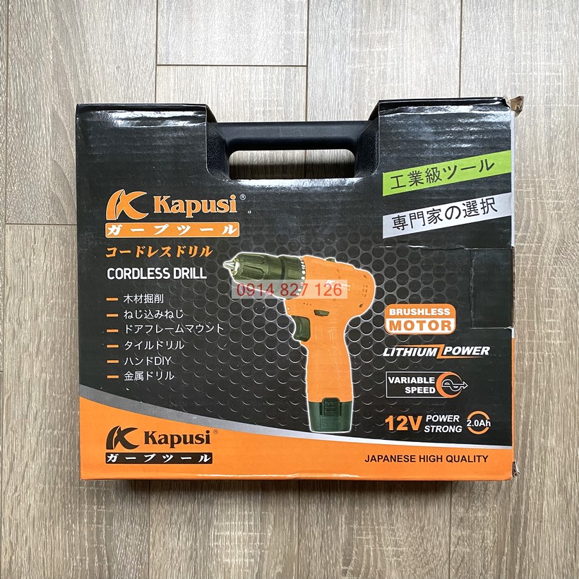 [Ảnh thật] [Chính hãng] Máy khoan pin hãng Kapusi Japan cao cấp 12V, Mô tơ lõi đồng, Bảo hành 12 tháng, Có 25 chế độ cấp trượt, may khoan pin, may khoan mini, máy bắt vít