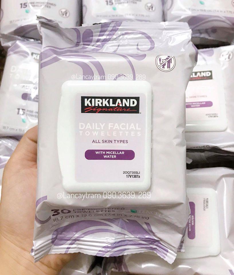 Khăn ướt tẩy trang kirkland facial towelettes 30 miếng