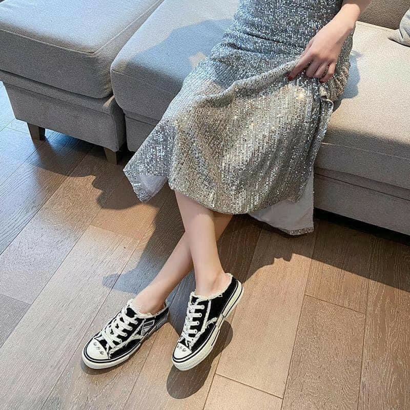 Giay cao got, Sục sneaker độn đế viền vải xù đế dán dở cá tính năng động