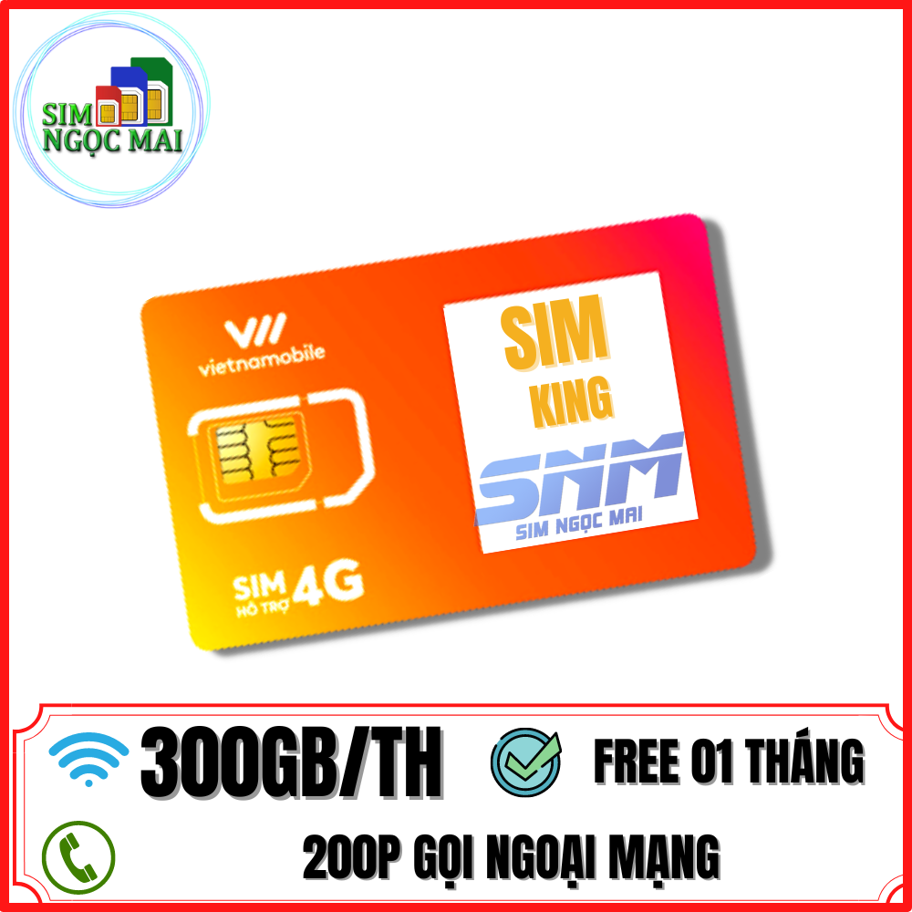 FREESHIP - CHƯA KÍCH HOẠT. Sim 4G Vietnamobile SP6G - Trọn đời - Cám ơn - Phát Lộc - CHẤT - 6Gb/Ngày - 180gb Data Tốc Độ Cao - Miễn Phí Gọi - Sim Ngọc Mai