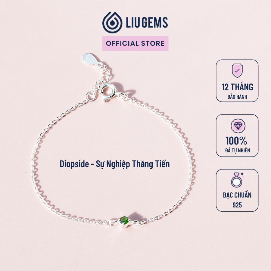 Lắc tay bạc nữ liugems size mini mix đá facet mài cắt phong thuỷ handmade quà tặng người yêu vb19