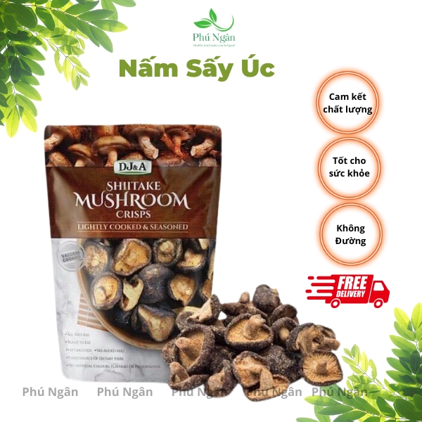[HCM]Nấm sấy giòn Shiitake Mushroom Crisps - túi 65gram