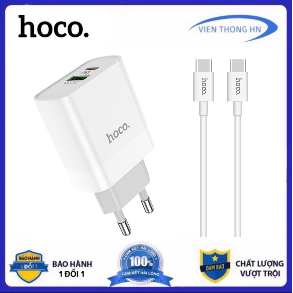 Bộ dây sạc kèm củ sạc nhanh hoco c80 PD 20w QC3.0 - cốc sạc kèm dây sạc typec to type c cho ip ipad samsung ...vv