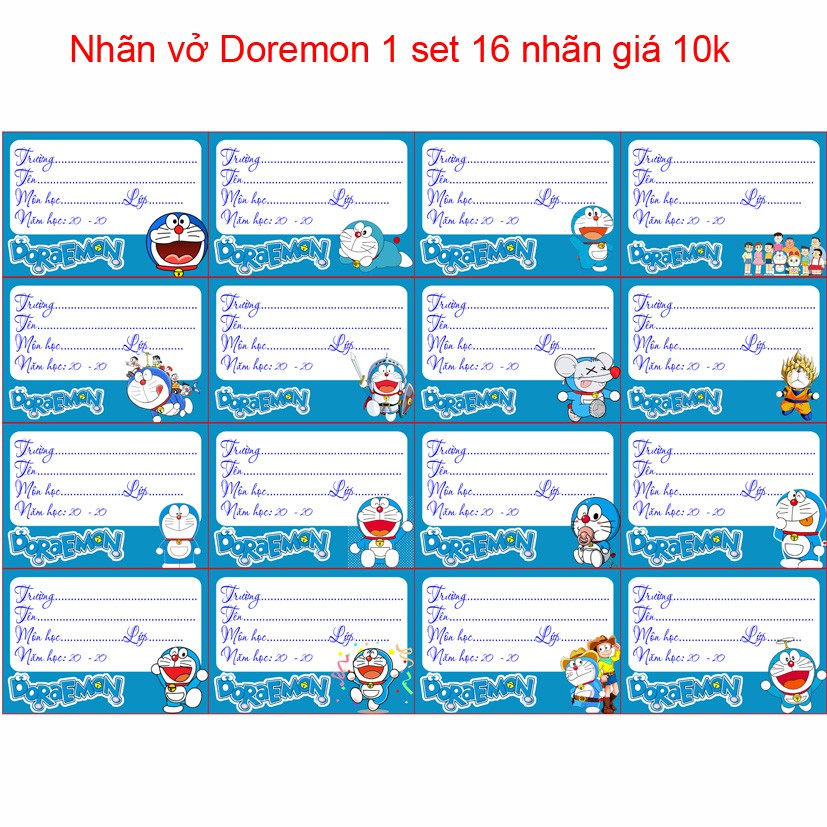 Nhãn Vở anime_hoạt_hình _Doremon