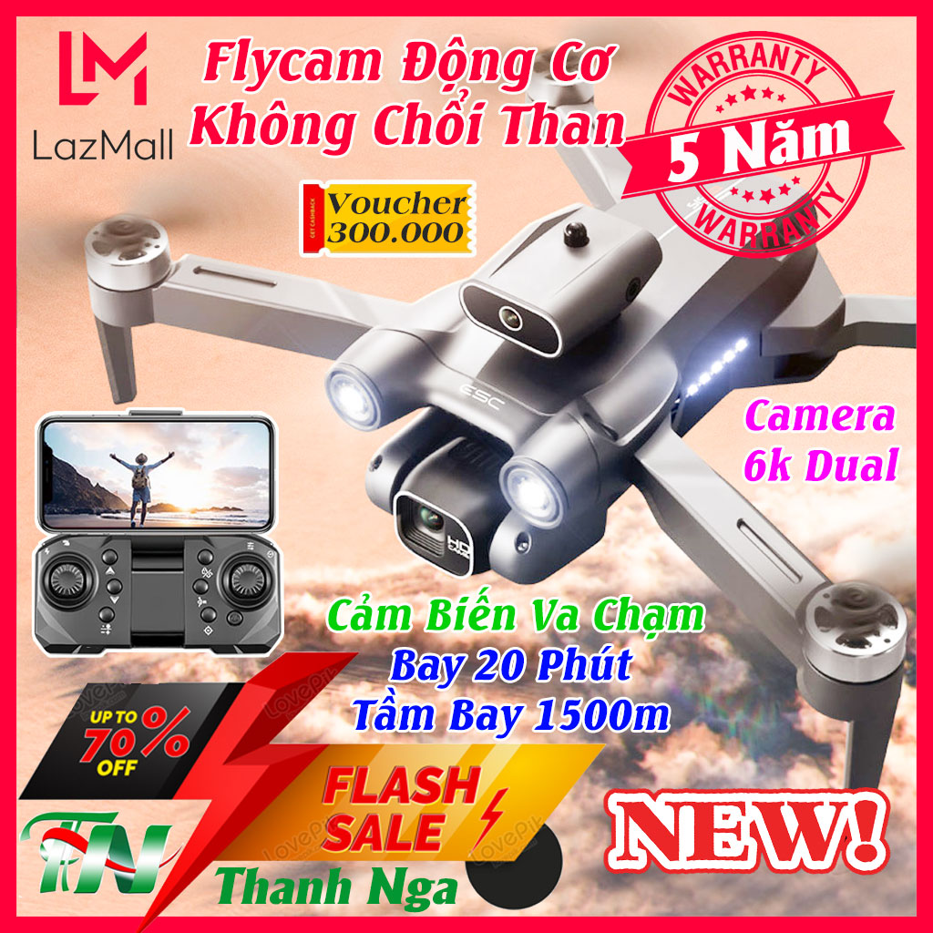 Máy bay điều khiển từ xa 4 cánh Flycam camera S1S Pro Max động cơ không chổi than cảm biến chống va chạm định vị luồng quang