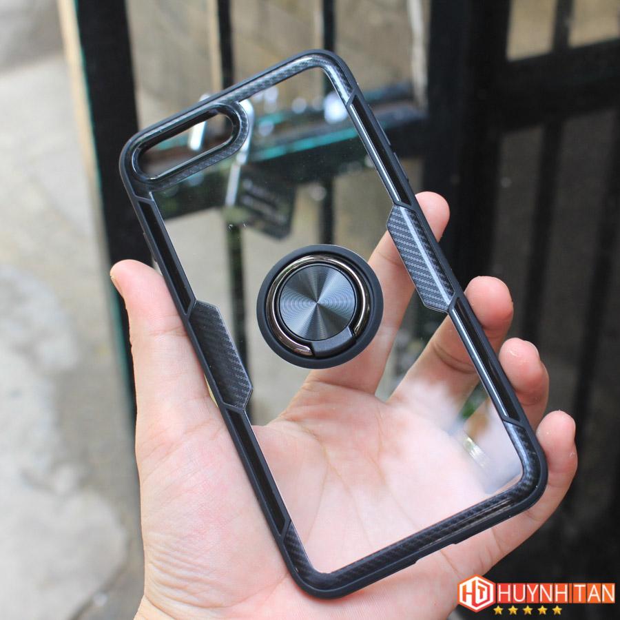 Ốp lưng iphone 7 plus, 8 plus ring case viền màu mặt lưng trong suốt tích hợp iring trên ốp bảo vệ camera phụ kiện điện thoại huỳnh tân store