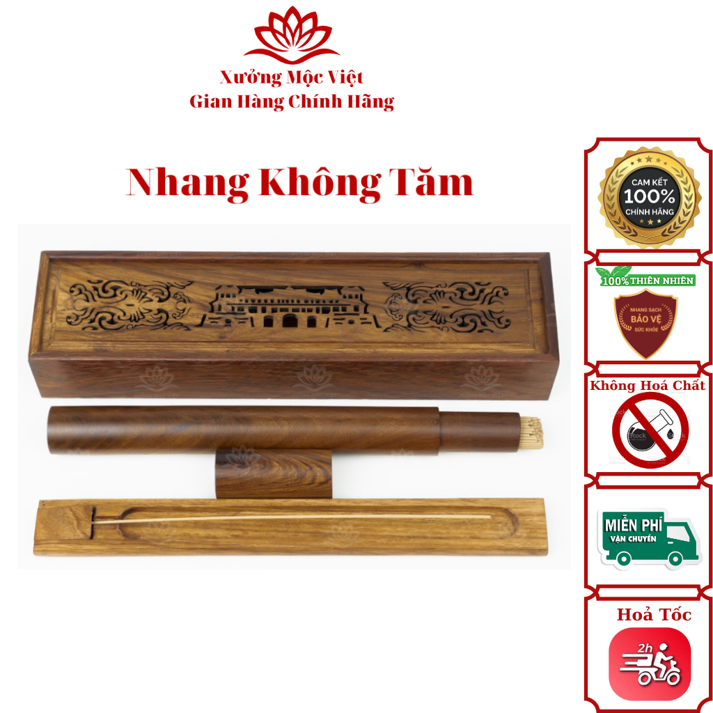 Combo Nhang Không Tăm Trầm Hương Xưởng Mộc Việt - Nhang Sạch Nguyên Chất Tự Nhiên Mùi Hương Dịu Nhẹ